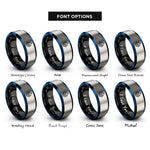 font options for inside engraving on black & blue & silver quartz crystal cluster rings