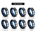 font options for inside engraving on blue & gray quartz crystal cluster rings
