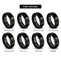 font options for inside engraving on black quasicrystal starburst rings