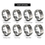 font options for inside engraving on gray quaternary knot rings