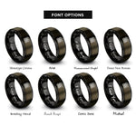 font options for inside engraving on gunmetal & black quaternary knot rings