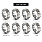font options for inside engraving on silver quatrefoil rings