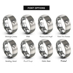font options for inside engraving on gray quebec rings