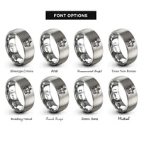 font options for inside engraving on gray queen crown rings