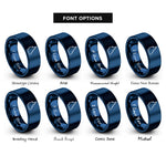 font options for inside engraving on blue queensland rings