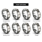 font options for inside engraving on grey queensland rings