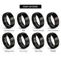 font options for inside engraving on black quick grip clamp rings