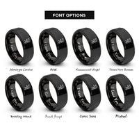 font options for inside engraving on black quick grip clamp rings