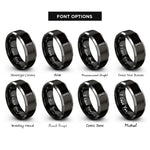 font options for inside engraving on black & grey quickdraw rope rings