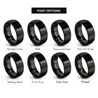 font options for inside engraving on black quickdraw rope rings