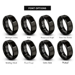 font options for inside engraving on black quickdraw rope rings