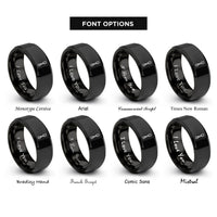 font options for inside engraving on black quickdraw rope rings