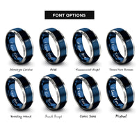 font options for inside engraving on blue & grey quickdraw rope rings