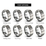 font options for inside engraving on gray quickdraw rope rings