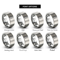 font options for inside engraving on gray quickdraw rope rings