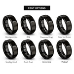 font options for inside engraving on black quill ink rings