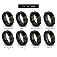 font options for inside engraving on black quill ink rings