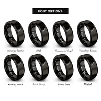 font options for inside engraving on black quill ink rings