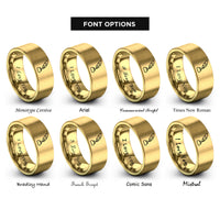 font options for inside engraving on gold quill ink rings