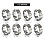 font options for inside engraving on gray quill ink rings