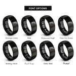 font options for inside engraving on black quill inkwell rings