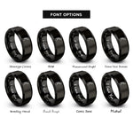 font options for inside engraving on black quill inkwell rings