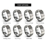 font options for inside engraving on gray quill pen rings