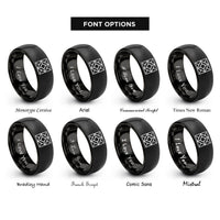font options for inside engraving on black quilt block rings