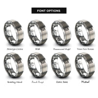 font options for inside engraving on silver quilt block rings