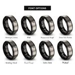 font options for inside engraving on black & gray quilting ruler rings