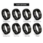font options for inside engraving on black quilting ruler rings