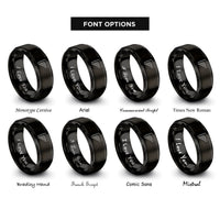 font options for inside engraving on black quilting ruler rings