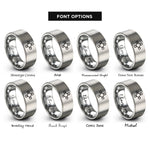 font options for inside engraving on silver quincunx rings