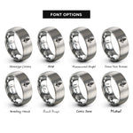 font options for inside engraving on grey quinoa sprig rings