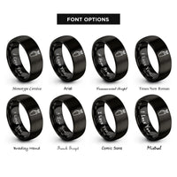 font options for inside engraving on black quiver arrows rings