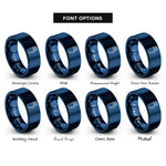 font options for inside engraving on blue quiver arrows rings