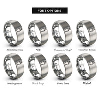 font options for inside engraving on grey quiver arrows rings