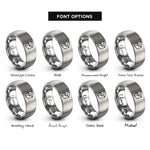 font options for inside engraving on silver rabbet joint rings