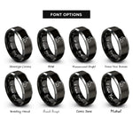 font options for inside engraving on black & grey rabbit rings