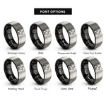 font options for inside engraving on black & silver rabbit rings