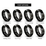 font options for inside engraving on black & gray rabbit rings
