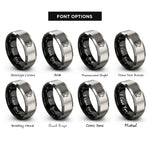 font options for inside engraving on black & grey rabbit rings