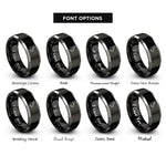 font options for inside engraving on black & gray rabbit rings