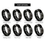 font options for inside engraving on black & gray rabbit rings