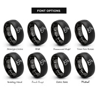font options for inside engraving on black rabbit rings