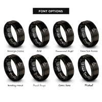 font options for inside engraving on black rabbit rings