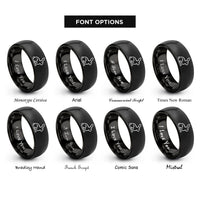 font options for inside engraving on black rabbit rings
