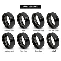 font options for inside engraving on black rabbit rings