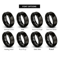 font options for inside engraving on black rabbit rings