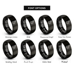 font options for inside engraving on black rabbit rings